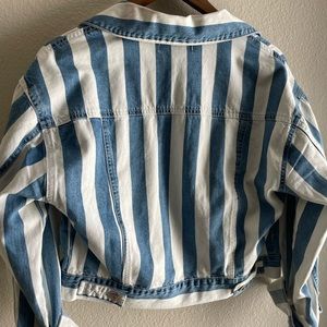 Striped jean jacket